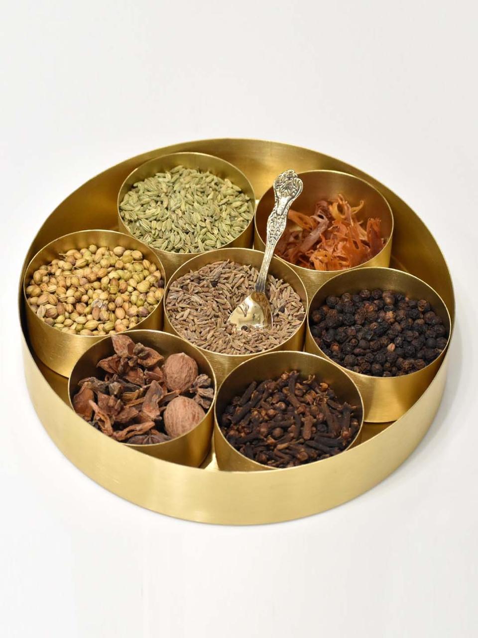 Brass Masala box Elevate Your Spice Collection with Style