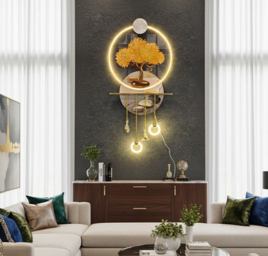 ✨ Golden Tree of Life LED Wall Art – Elegant Metal Décor