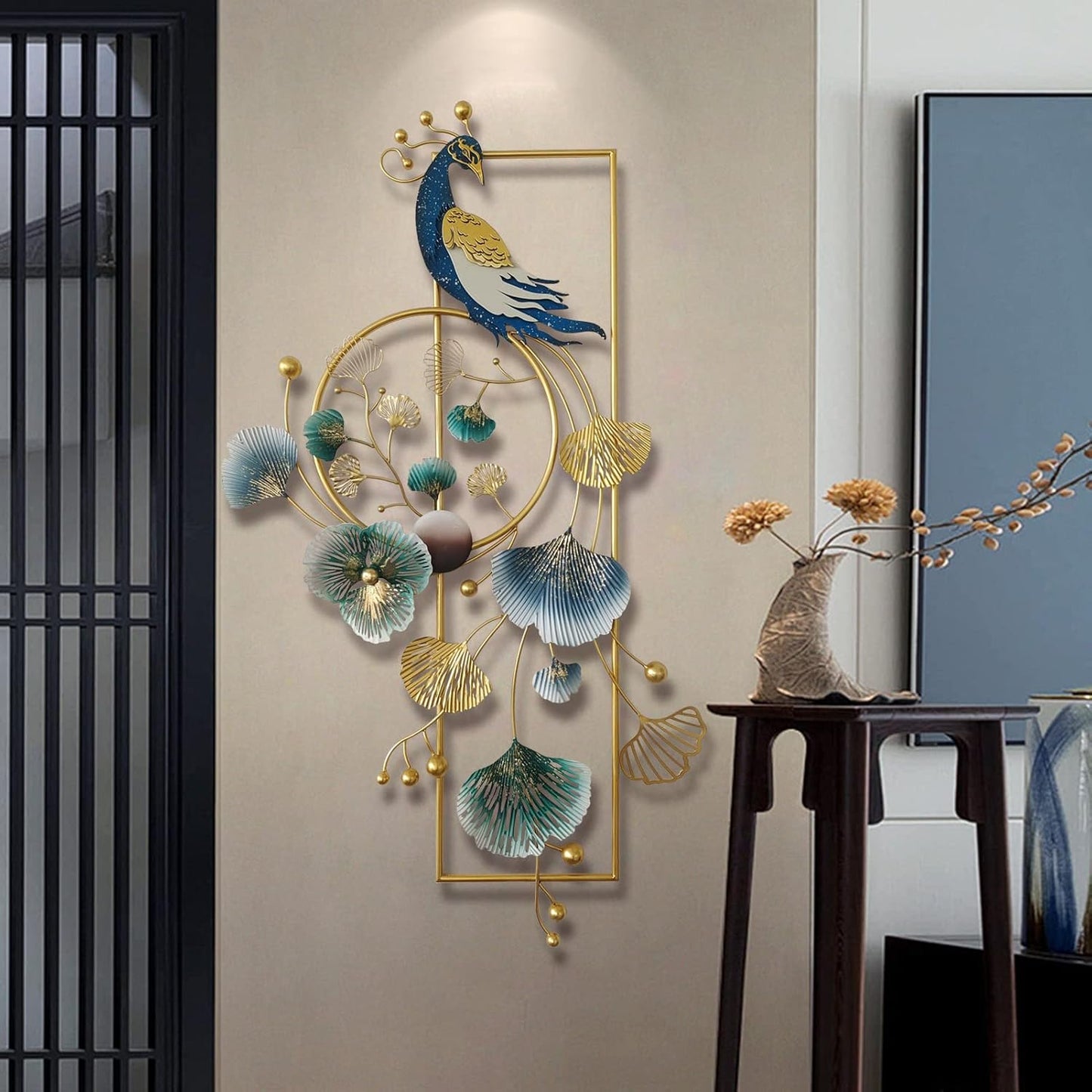 Luxury Botanical Metal Wall Art Panel