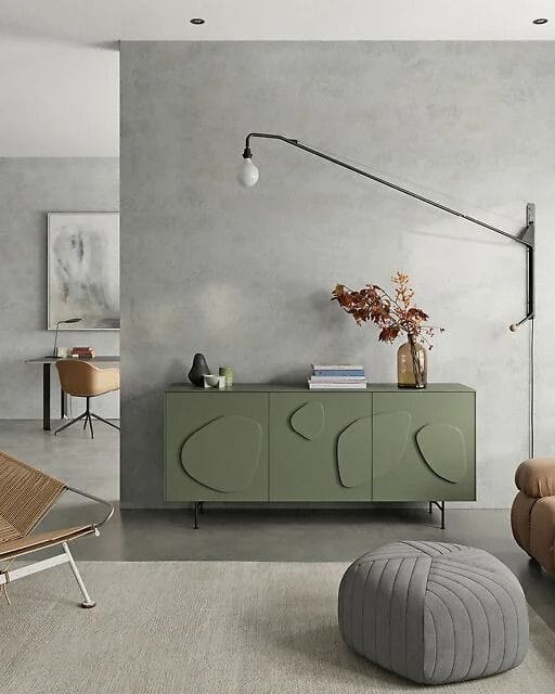 Olivegreen Maple Storage Console Table