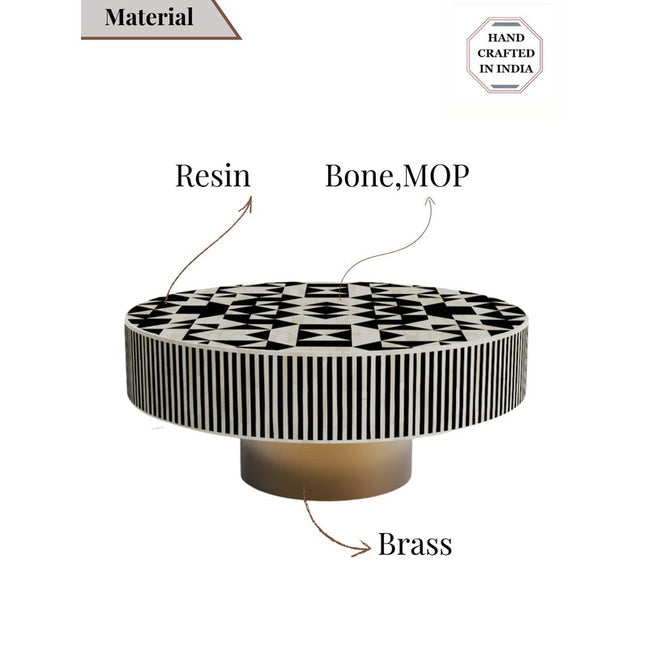 Zenia Bone Inly Centre Table - Black