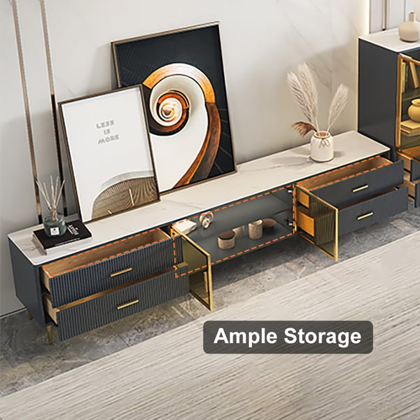 Modern TV Stand With Maple Storage | Large