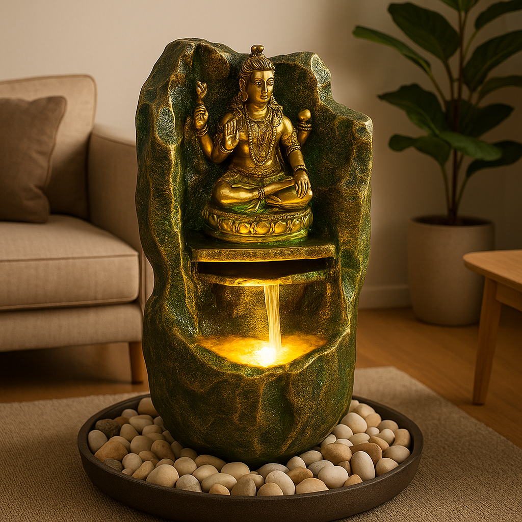 PC Home Decor | Mountain Shiva Fountain, Green