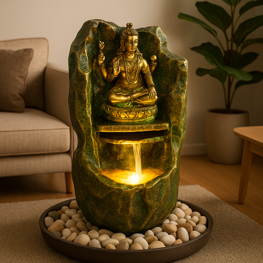 PC Home Decor | Mountain Shiva Fountain, Green