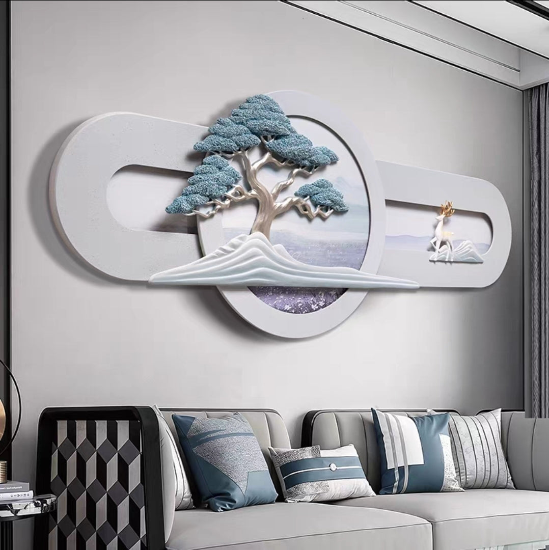 The Tranquil Pine & Deer – 3D Resin Wall Decor