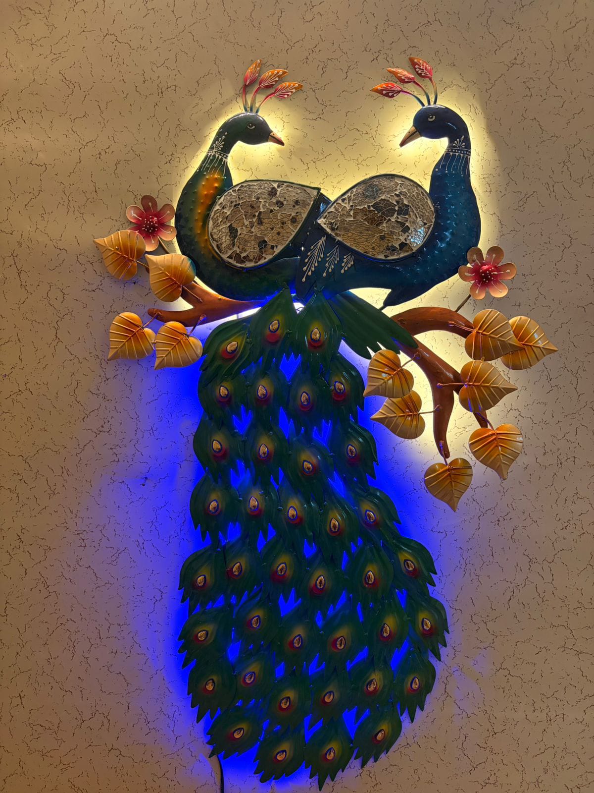 Metal Two Faces Wall Decor With LED