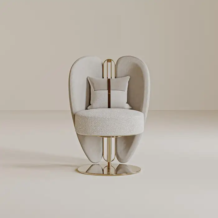 Modern Luxury Accent Chair – Leatherite Fabric | SS Frame | PVD Coated