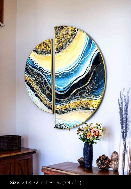 Crystal PVC Painting Half Moon Shape