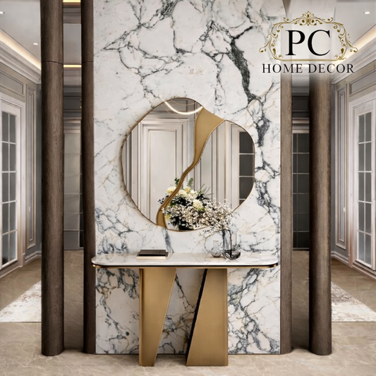 Luxury Console Table with Italian Marble Top