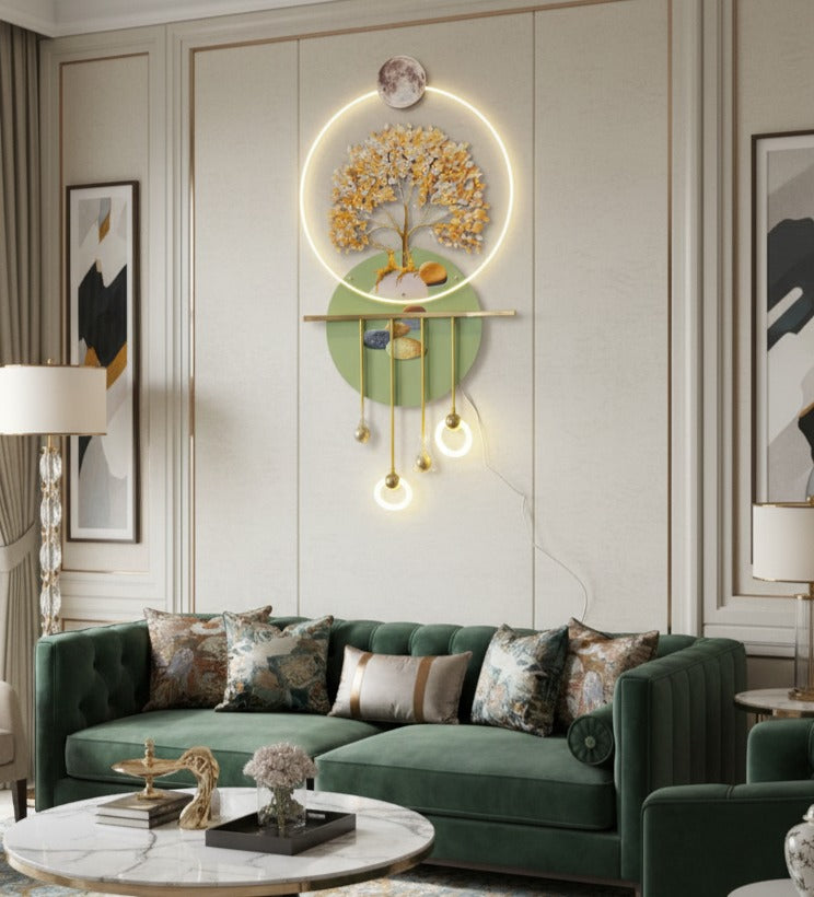 Floral Landscape LED Metal Wall Art – Nature Inspired Luxury