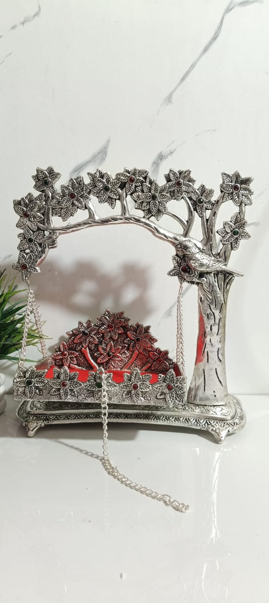 German Silver Gold Plated Laddu Gopal Jhula