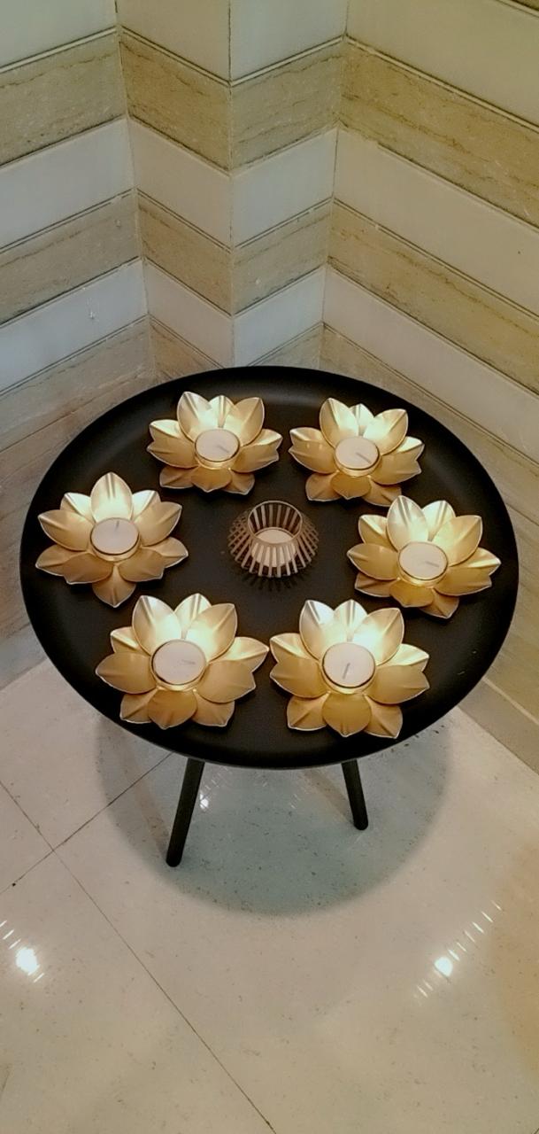 Floral shaped Diyas, Set of 10 pcs