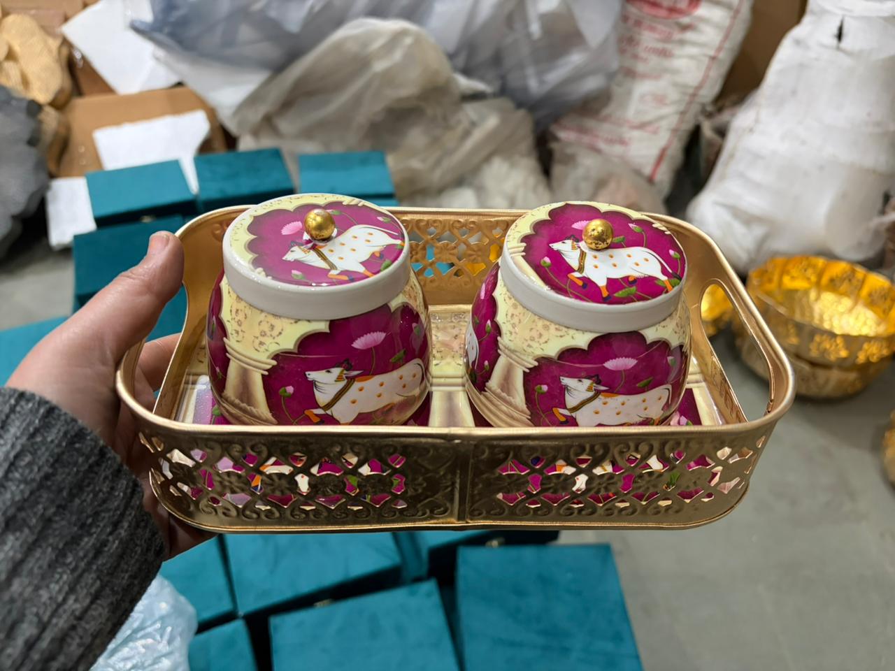 Premium Decorative Tray Jar Set