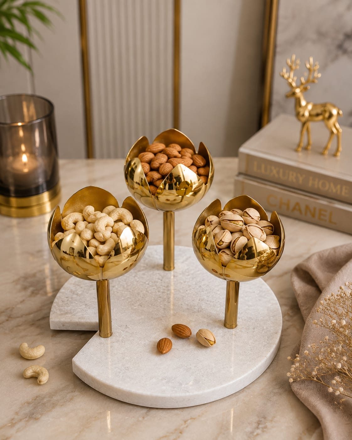 Lotus Dry Fruit Bowl Set