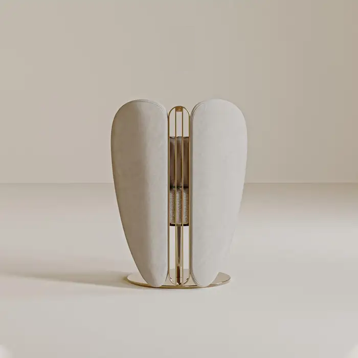 Modern Luxury Accent Chair – Leatherite Fabric | SS Frame | PVD Coated