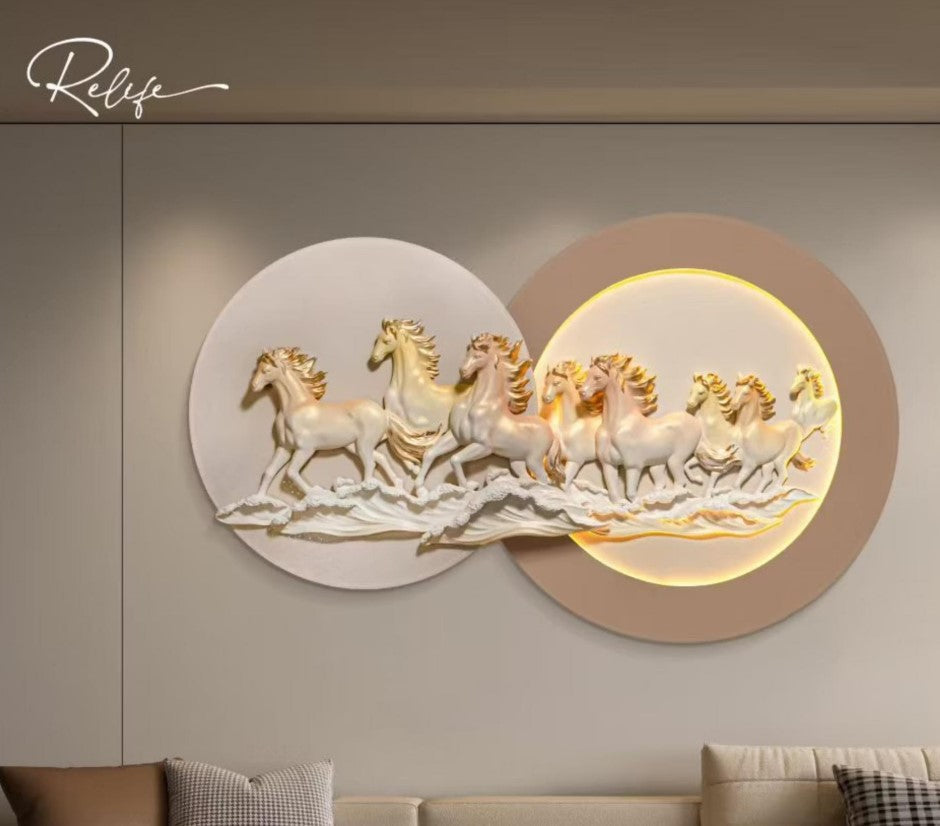 Running Horses LED Wall Art