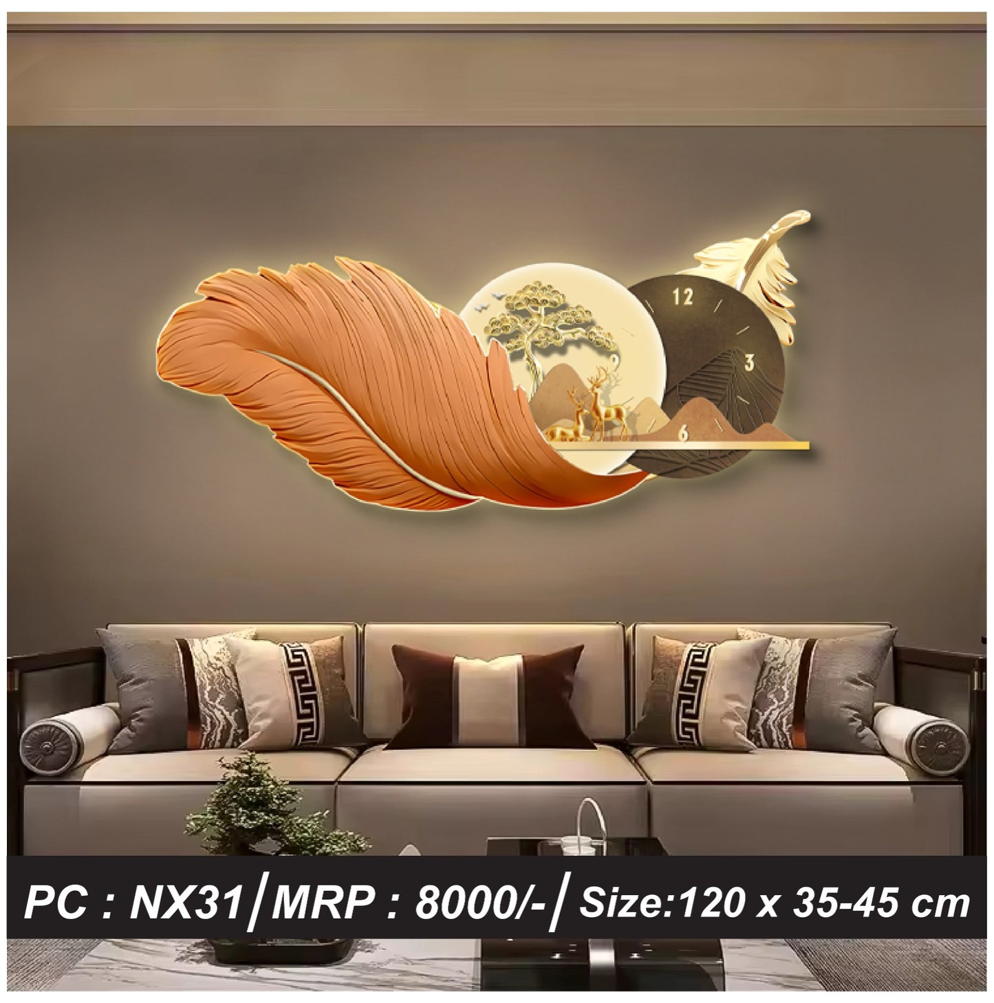 Modern Crystal Imported Wall Decor Without LED, Model 24