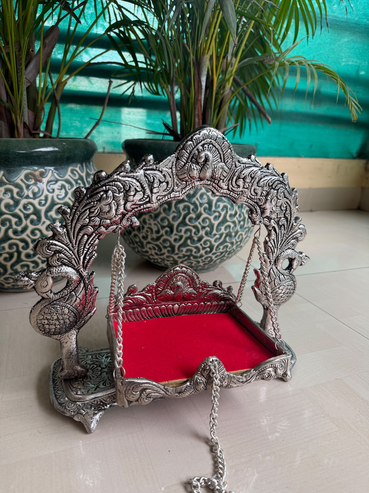 Medium Peacock front frame style antique jhula