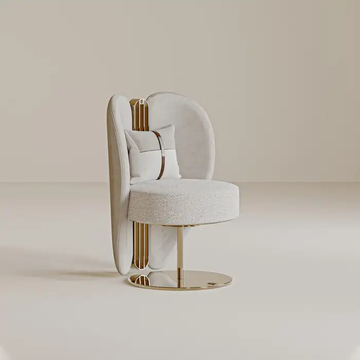 Modern Luxury Accent Chair – Leatherite Fabric | SS Frame | PVD Coated