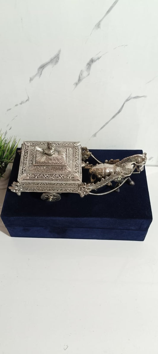 German Silver Antique Finished Horse Cart