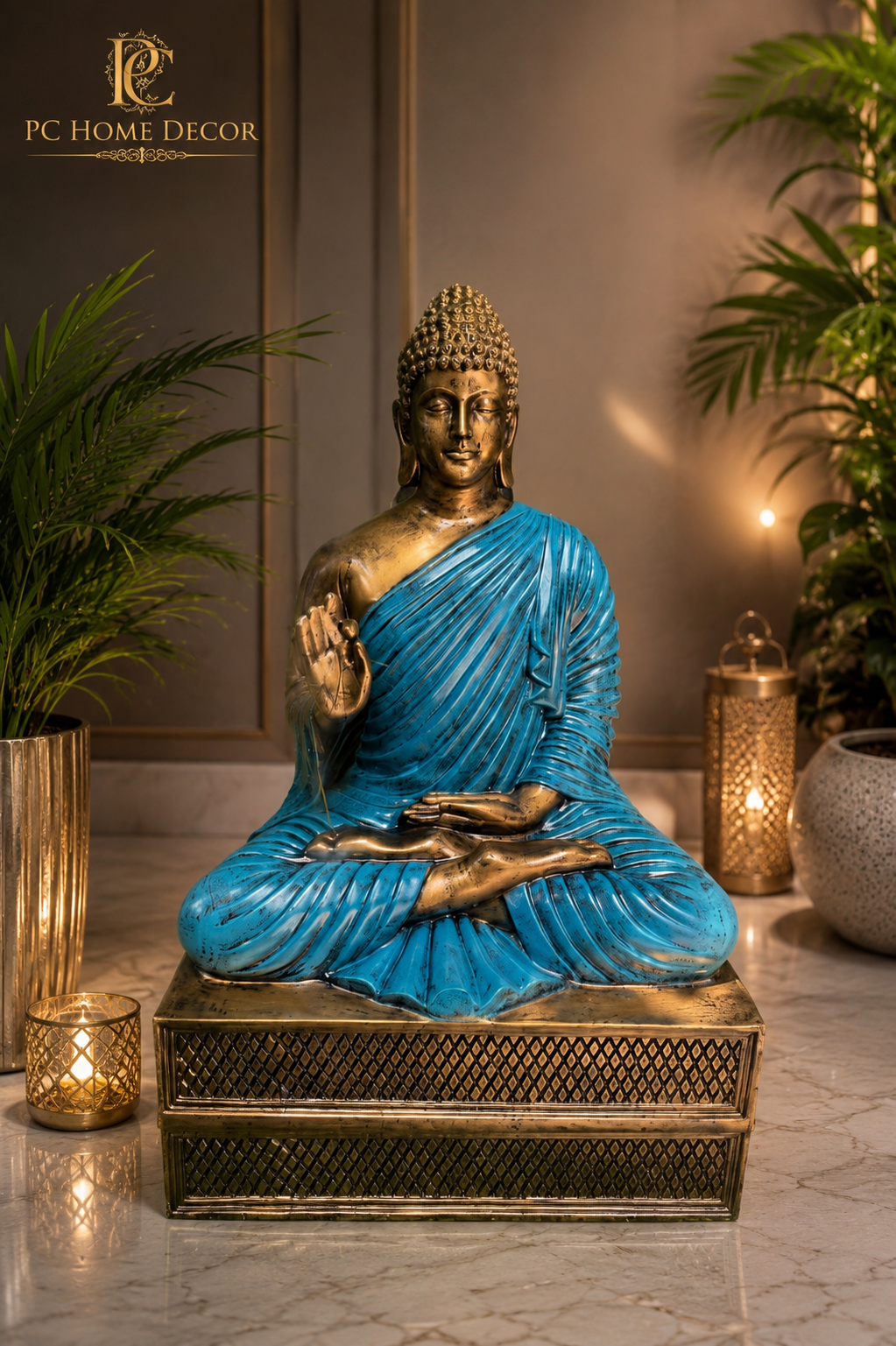 Premium Fiber Buddha Statue – 60 Inch | Unbreakable Luxury Home Décor