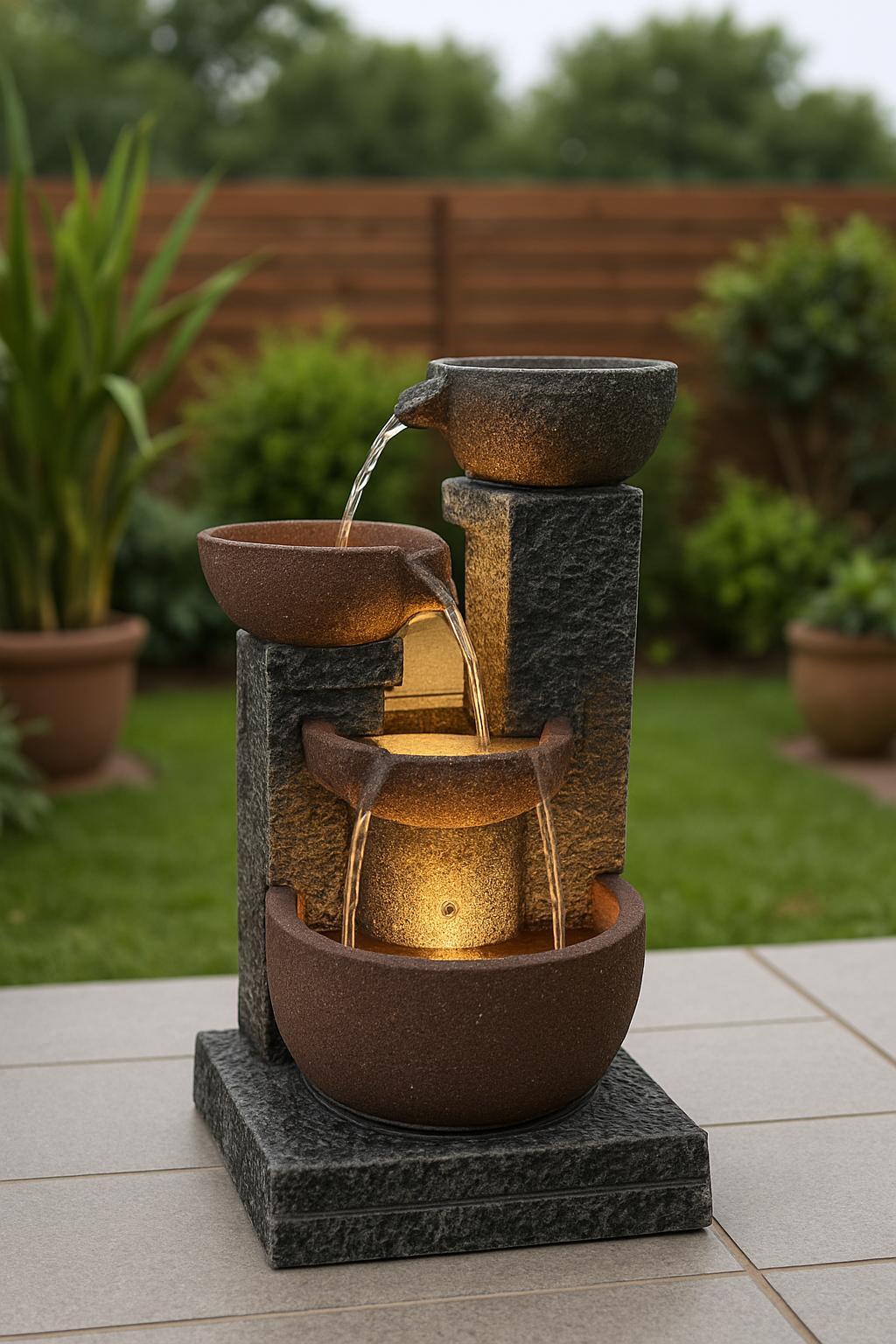 PC Home Decor | Diya Water Fountain, Bronze