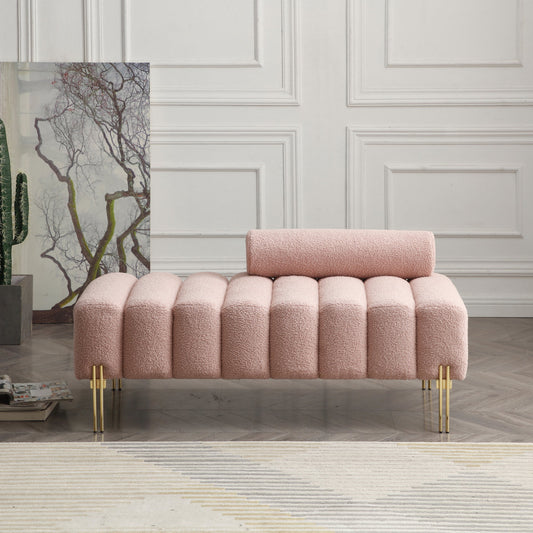 Modern End Of Bed Bench|Sofa Couch Entryway With Gold Metal Legs For Bedroom Living Room