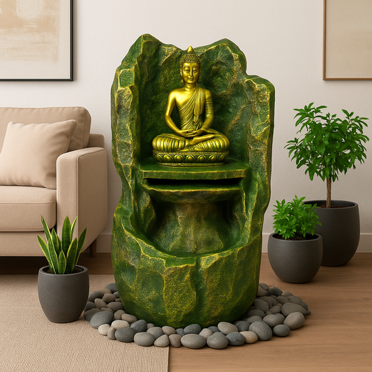 PC Home Decor | Mountain Buddha Fountain, Green