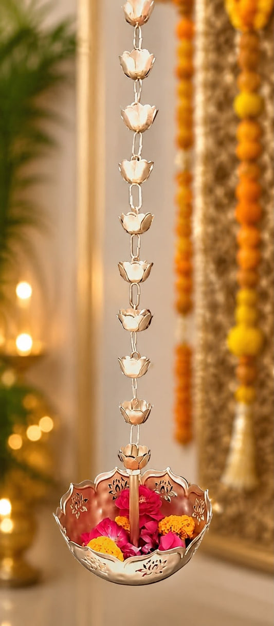 Luxury Gold Finish Lotus Taj Hanging