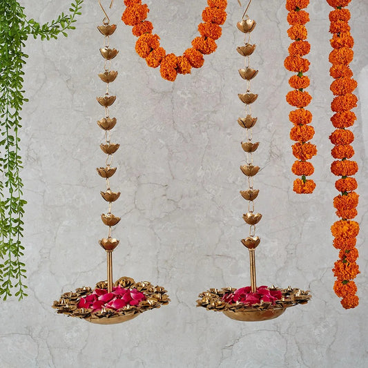 Beautiful Urli Rose Metal Wall Hanging, Set of 2