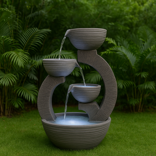 PC Home Decor | C Shape Fountain with LED, Grey