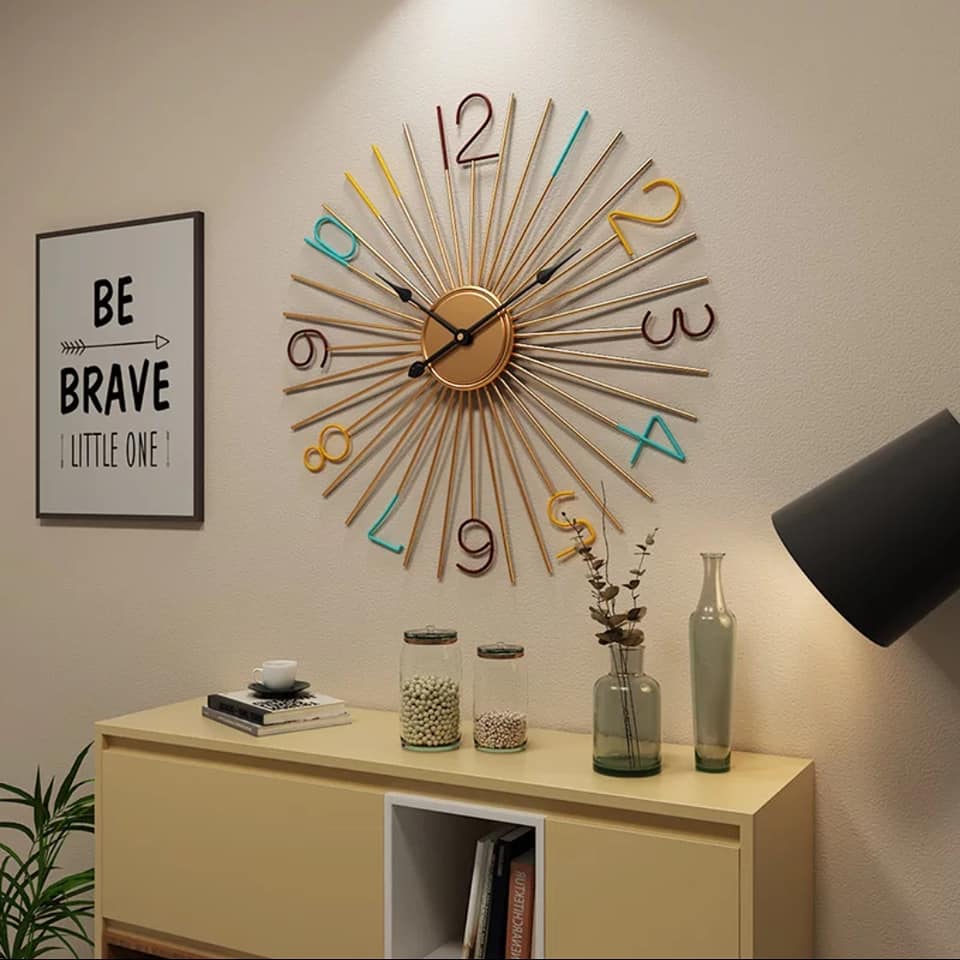 PC Home Decor | Large Numbers Wall Clocks, Gold