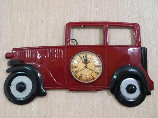 PC Home Decor | Vintage Car Clock , Red