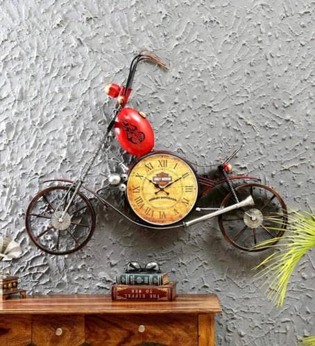 Bike Wall Clock, Red and Black