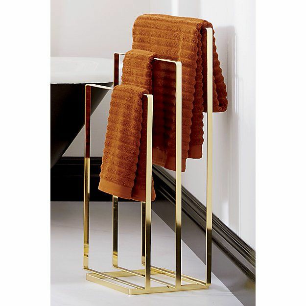PC Home Decor | Gold Finish Metal Towel Stand, Gold