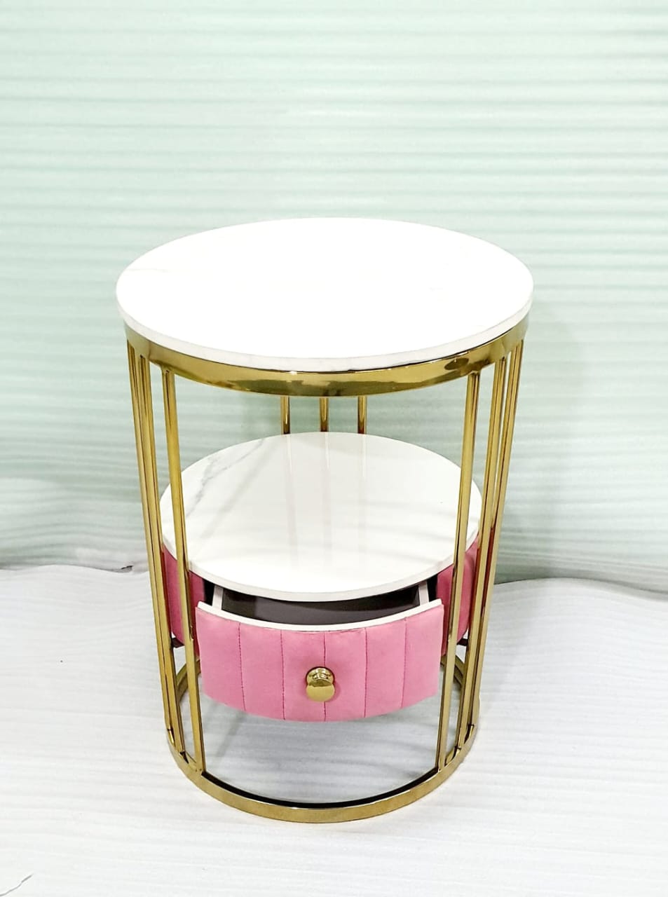 Stainless Steel Pink Coffee Table