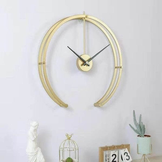 PC Home Decor | Double Pipe Wall Clock, Gold