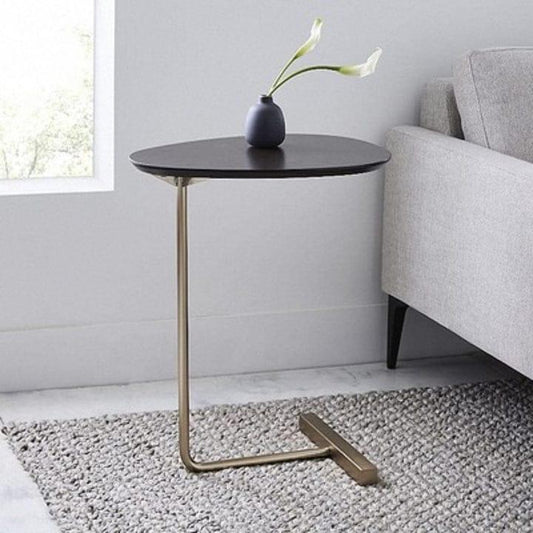 PC Home Decor | Minimal Design Steel Side Table, Black and Gold