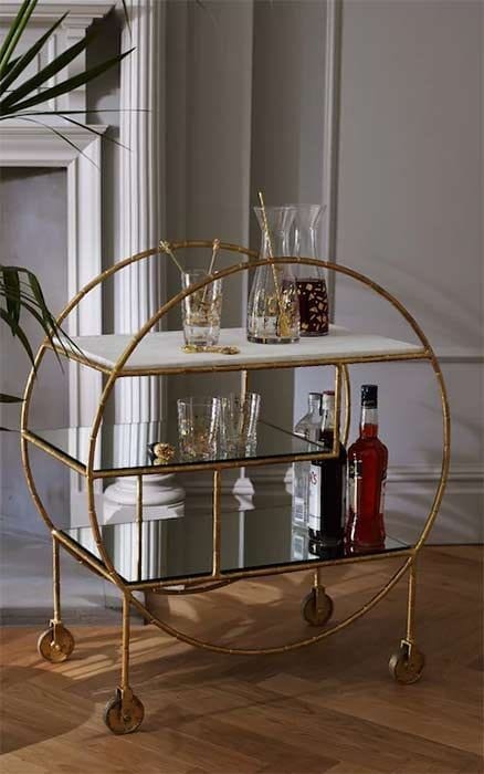 Round Bar Trolley  | Functional and Trendy Beverage Cart