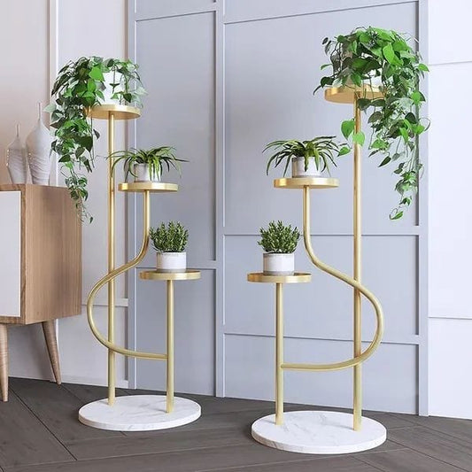 PC Home Decor | Set of 2 Tall Metal Planter Stand, White
