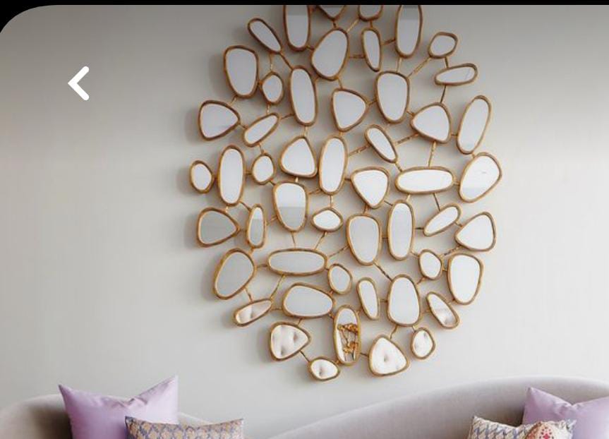 PC Home Decor | Large Pebble Mirrors Wall Decor, Gold