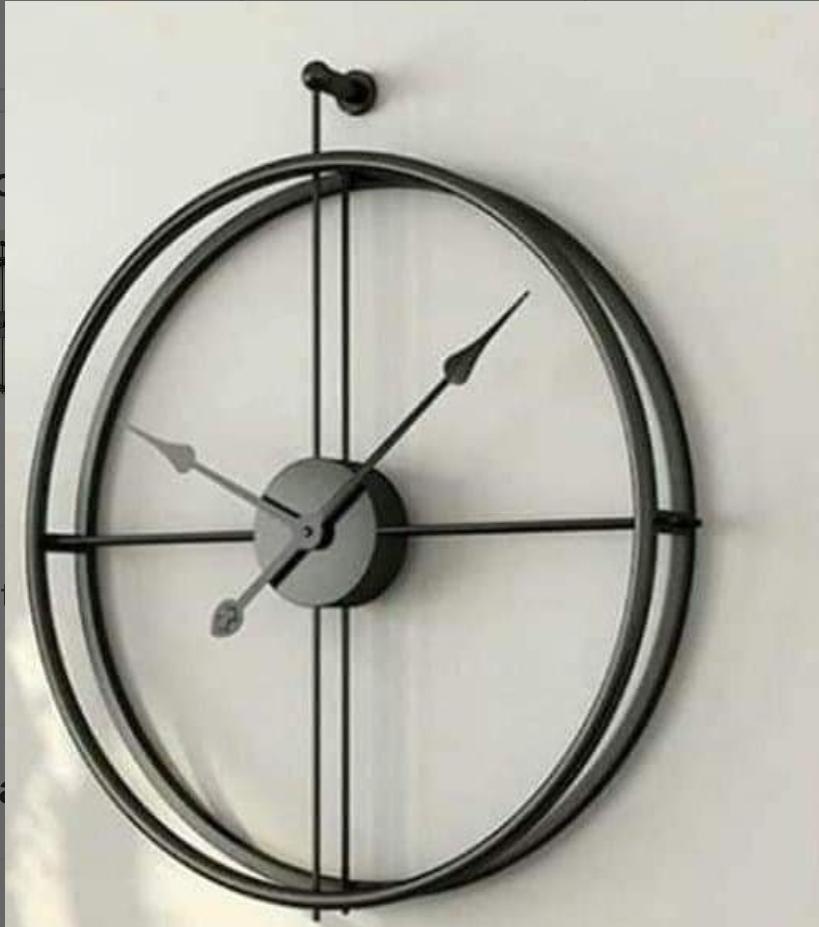 PC Home Decor | Hollow Double Pipe Wall Clock 30", Black