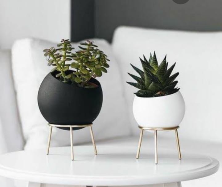 PC Home Decor | Tiny planter set , Black & White
