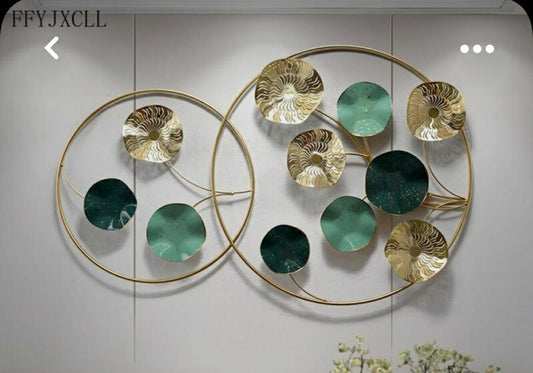 PC Home Decor | Metal Flowers in Ring Wall Art, Gold