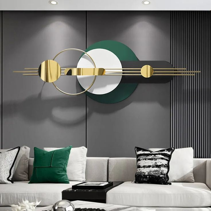 Abstract Green Metal Wall Decor