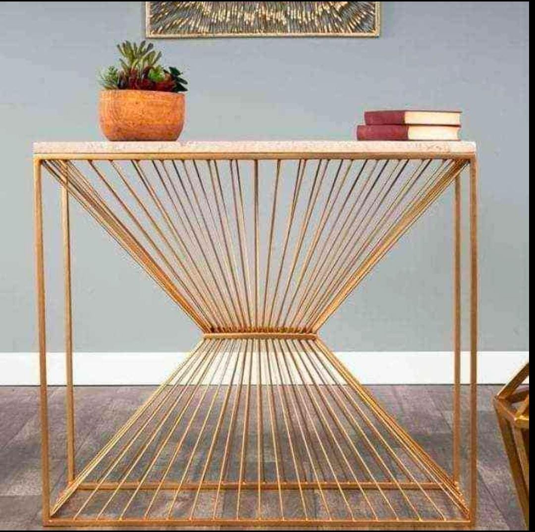 PC Home Decor | Iron Twisted Console Table, Brown