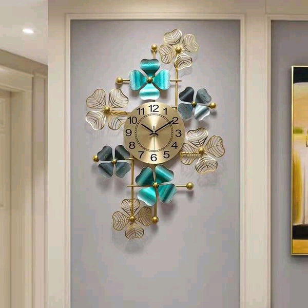 PC Home Decor | Metal Vertical Wall Clock , Blue and Gold – PC HOME DECOR