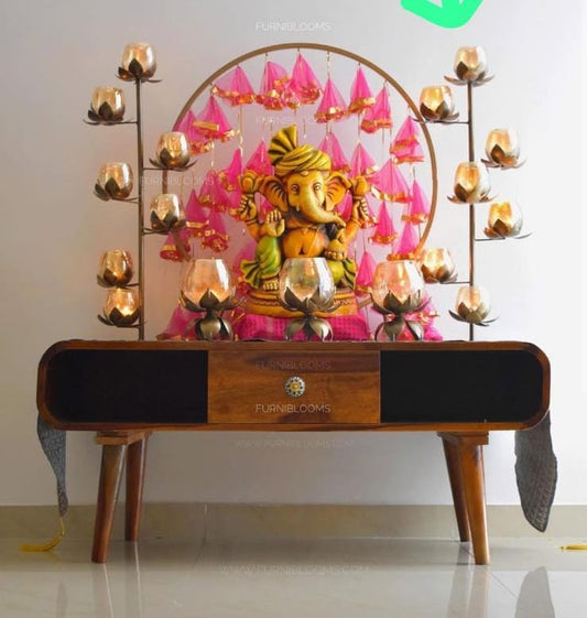 Ganeshji Lotus Stand With T lights