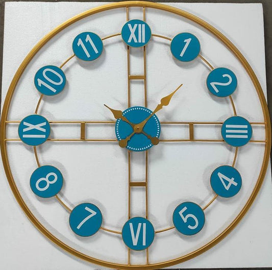 PC Home Decor | Blue Analogue Clock, Blue and Gold