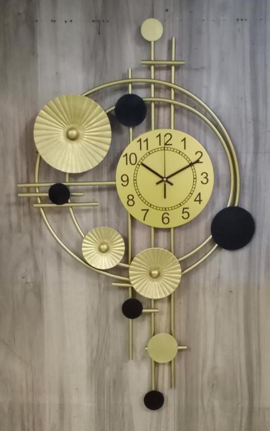 PC Home Decor | Verticle Golden Round Clock, Gold